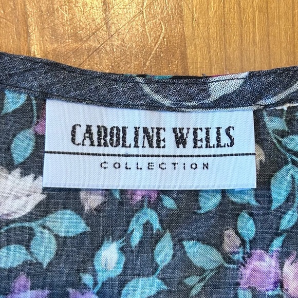 VTG 90s Friends Floral Babydoll Dress Sleeveless Tie-Back Cotton Sz XS - Picture 2 of 5